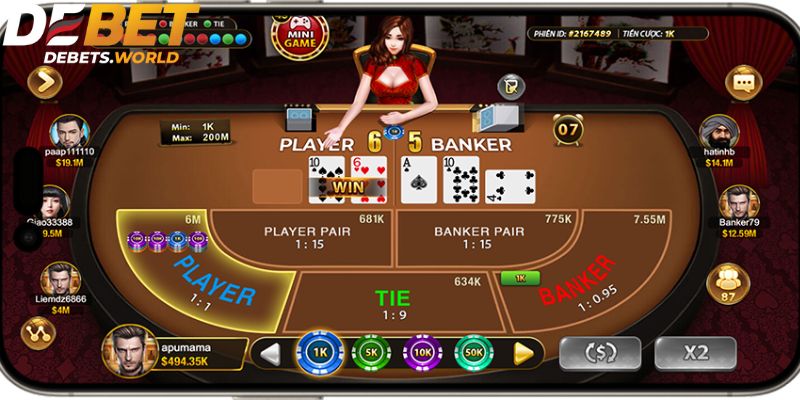 Những ưu điểm của game Baccarat online Debet