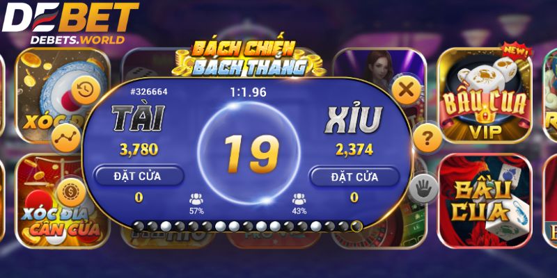 Hướng dẫn bet thủ tham gia chơi tài xỉu online tại Debet